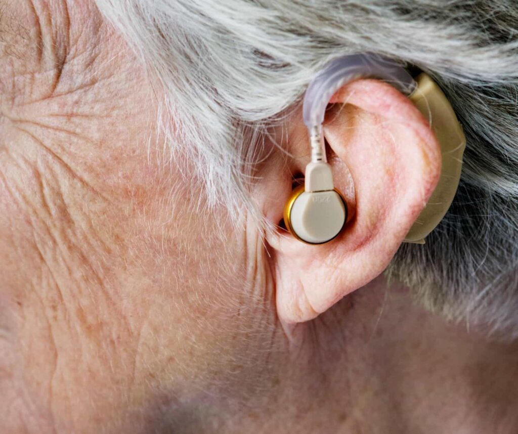 Patient receiving hearing care